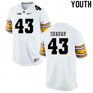 #43 Karson Sharar Iowa Youth Player Jerseys White