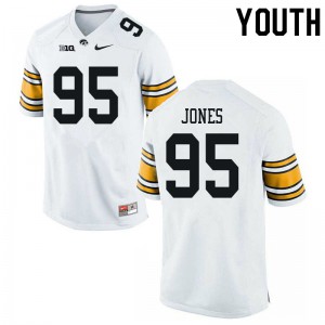 #95 Logan Jones Hawkeyes Youth Player Jerseys White