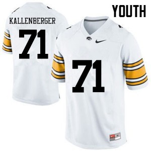 #71 Mark Kallenberger University of Iowa Youth Stitched Jersey White