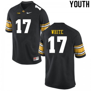 #17 Max White University of Iowa Youth Football Jersey Black