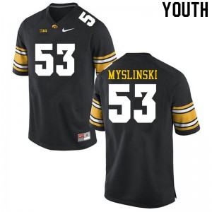 #53 Michael Myslinski Iowa Youth College Jersey Black