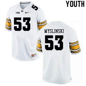 #53 Michael Myslinski Iowa Youth Official Jersey White