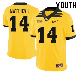 #14 Quavon Matthews Iowa Youth Stitch Jerseys Gold
