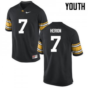 #7 Tom Herion Hawkeyes Youth High School Jersey Black