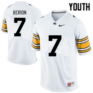 #7 Tom Herion Iowa Youth Official Jerseys White