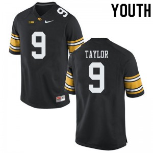 #9 Tory Taylor University of Iowa Youth Official Jerseys Black