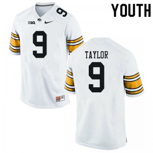 #9 Tory Taylor University of Iowa Youth College Jerseys White
