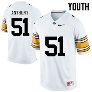 #51 Will Anthony Iowa Youth Player Jersey White